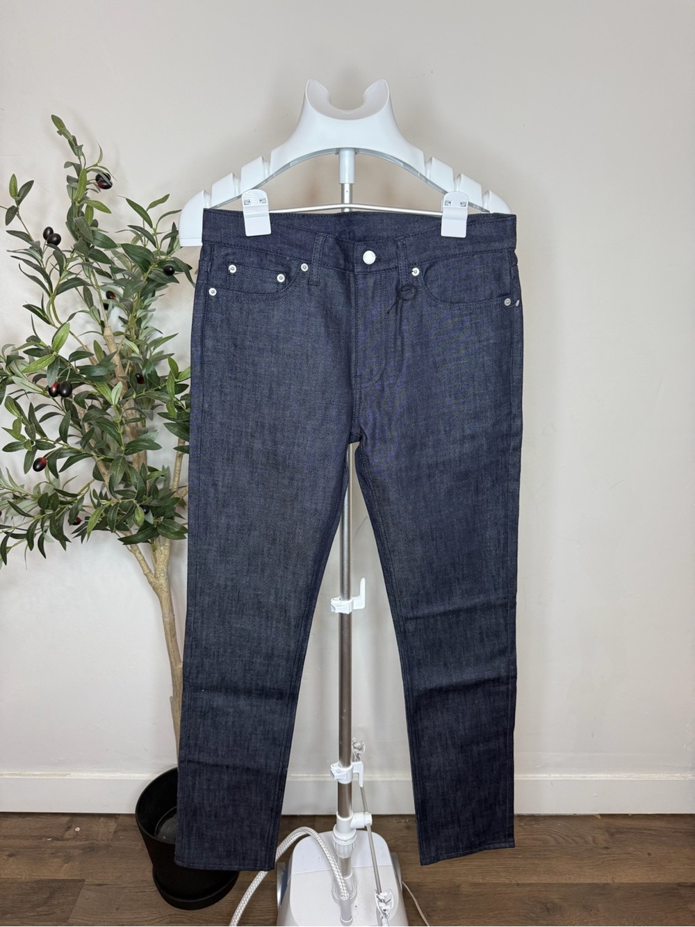 BLK DNM Men's Slim Straight Jeans in Dark Blue